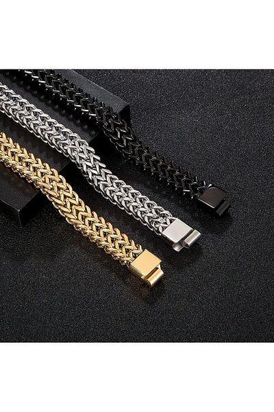 REDz Accessories Double Link Bracelet, Men, Stainless-steel, Gold