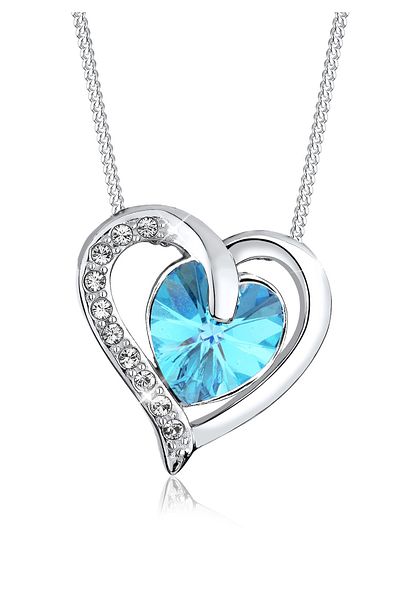 ELLI Halskette Damen Herz mit Kristallen in 925 Sterling Silber