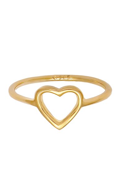 ELLI Ring Ladies Heart Cut Out Filigree Trend In 925 Sterling Silver