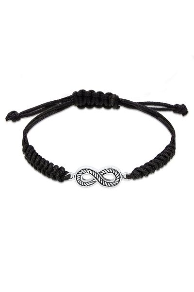 KUZZOI Bracelet Textilband Infinity Symbol Oxidiert 925 Silber