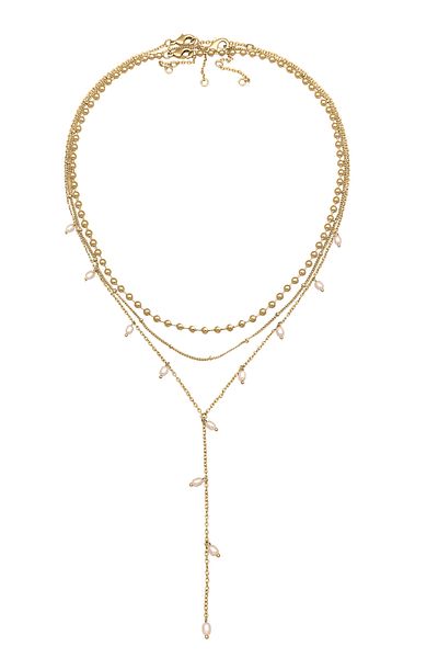 ELLI Necklace Y-kette Layer Kugel Perlen Design Silberfarben 3er Set