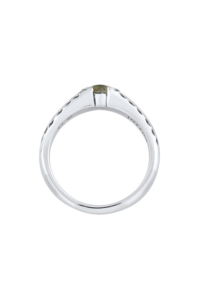 KUZZOI Pánský prsten Band Vintage Used s labradoritem ze sterlingového stříbra 925