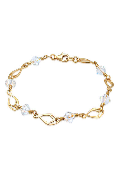 ELLI Bracelet Feder Kristalle Trendig 925 Silber