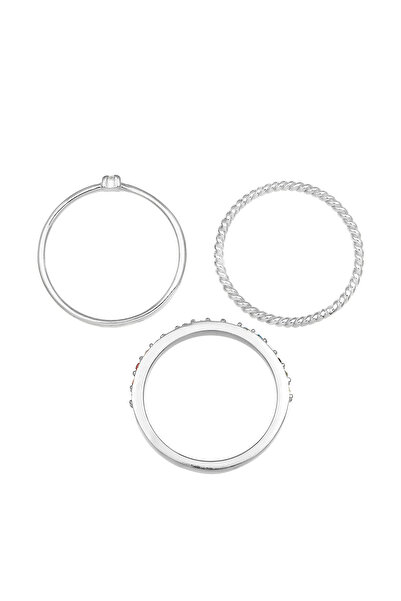 ELLI Dámský prsten s vícebarevným třpytem a krystaly, pozlacený ve sterlingovém stříbře 925