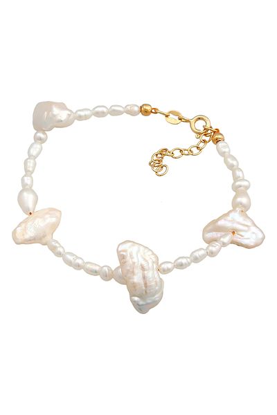 ELLI Armband Premium Armband Damen Barock Trend mit Süßwasserzuchtperlen in 925 Sterling