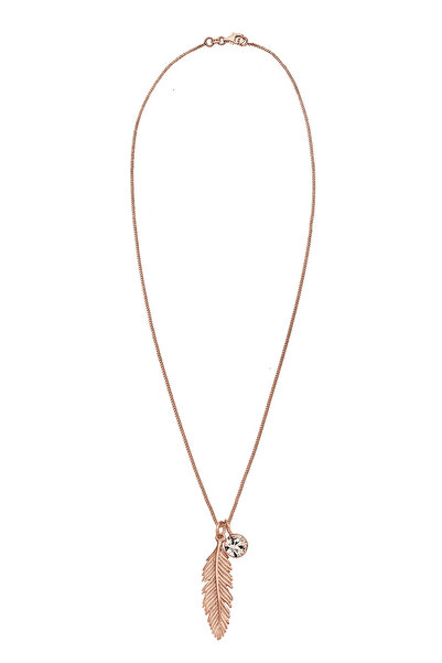 ELLI Dámský náhrdelník s peřím a přívěskem v boho stylu s krystalem ze sterlingového stříbra 925