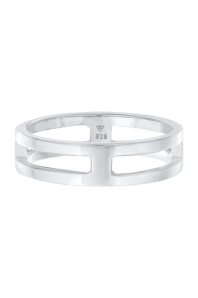 KUZZOI Prsten Mens Band Ring Bar Solid Trend Basic ze stříbra 925