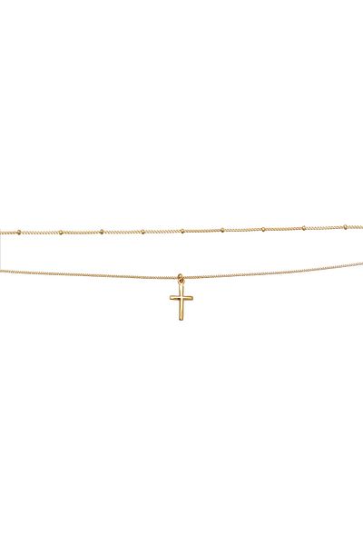 ELLI Necklace Ladies Choker Cross Pendant Layer In 925 Sterling Silver