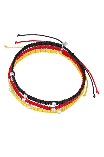 KUZZOI Armband Herrenset Fußballfan Deutschland mit Nylon in 925 Sterling Silber