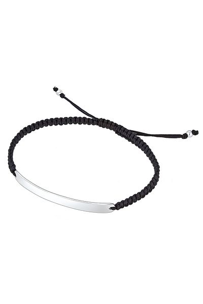 KUZZOI Bracelet Cool Trend Geo Rechteck Knoten Nylon 925 Silber
