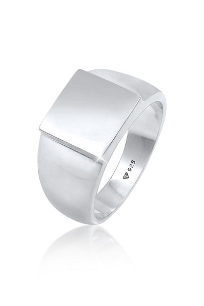 KUZZOI Ring Siegelring Herren Rechteckig Glanz 925 Silber