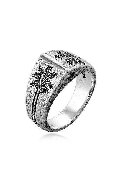 HAZE & GLORY Ring Hg - Ring Herren Aus 925 Sterling Silber, Schmuck Herren, Silberring Oxidiert, Pal