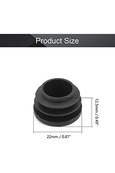 Generic MroMax 50Pcs 0.87" OD Plastic Round Plugs Black Tubing End Cap Inserts for Metal Tubing and Fences P