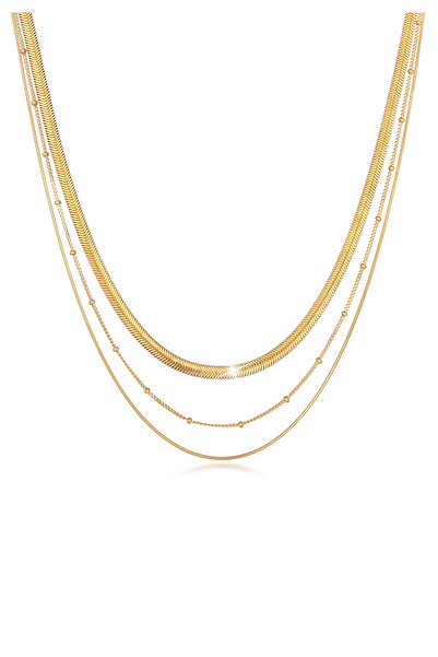 ELLI Halskette Damen Layer Flach Rund Kugelkette Trend Blogger in 925 Sterlin...