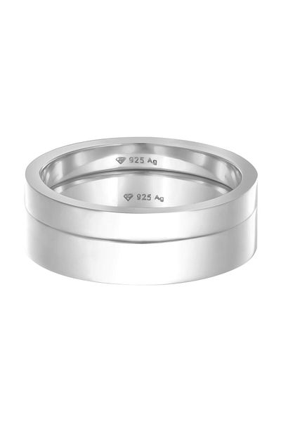 KUZZOI Ring Herren Casual Stack Set aus 925 Sterling Silber