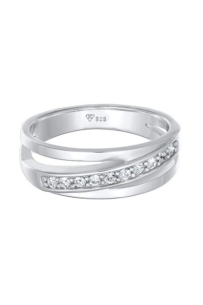 ELLI Inel de damă elegant cu cristale din argint 925