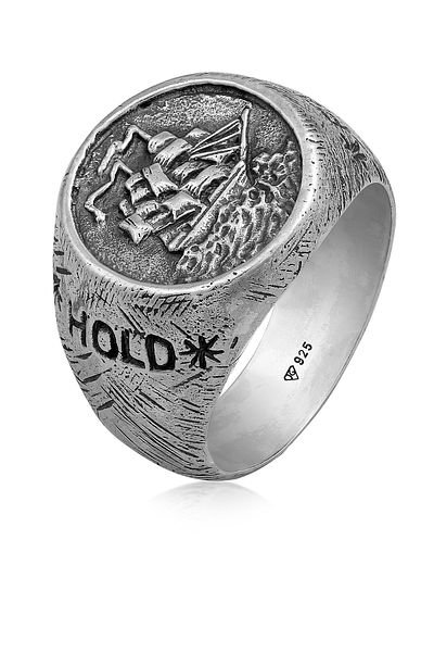 HAZE & GLORY Ring Hg - Ring Herren Aus 925 Sterling Silber, Schmuck Herren, Silberring Oxidiert, Welle,