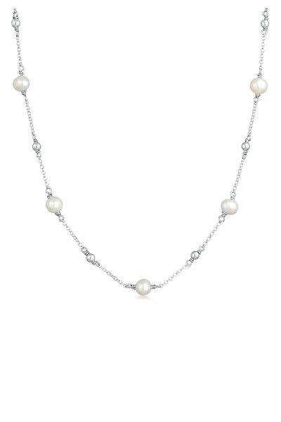 ELLI Halskette Damen Kugeln Filigran mit Süßwasser-Zuchtperlen in 925 Sterling Silber vergoldet