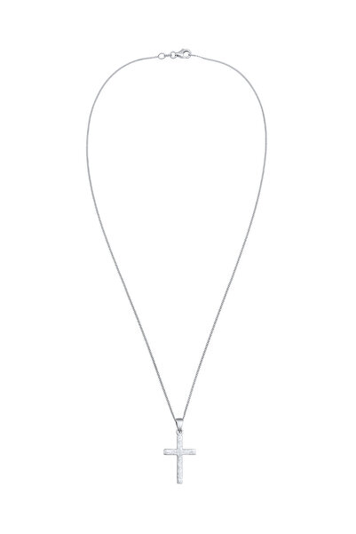 ELLI Dámský náhrdelník s křížkem a přívěskem, strukturovaný, ze sterlingového stříbra 925