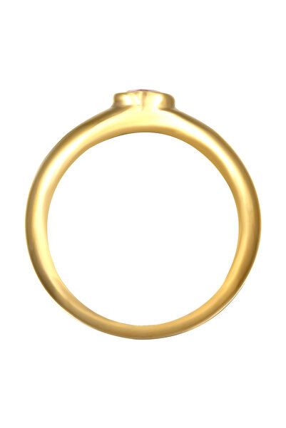 ELLI Inel de damă cu inimă și zirconiu, placat cu aur, din argint 925