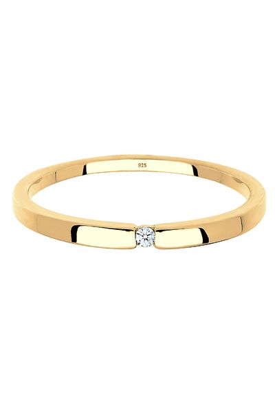ELLI Klassischer Verlobungsring mit exquisitem Diamant – 0,02 ct., 925er Sterlingsilber