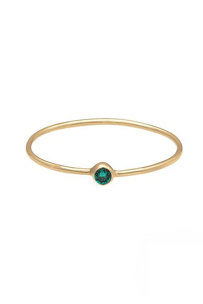 ELLI Ring Damen Solitär Stapel Filigran Mit Kristallen Grün In 925 Sterling Silber Vergoldet