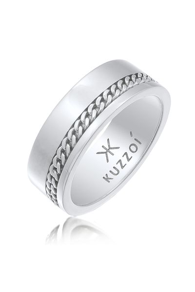 KUZZOI Ring Herrenband klobige Kette aus 925 Sterling Silber