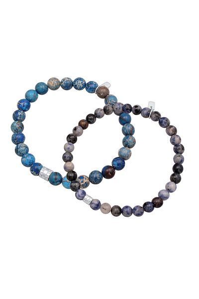 KUZZOI Stříbrný pásek na ruku 925 - Achat Edelstein Perlen Beaded