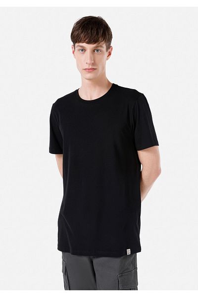 Colin's Regular Fit Round Neck Plain Men's Black Short Sleeve T-Shirt