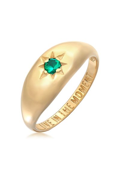 HAZE & GLORY Ring Hg - Ring Damen 375 Gelbgold, Schmuck Damen, Goldring, Siegelring, Mit