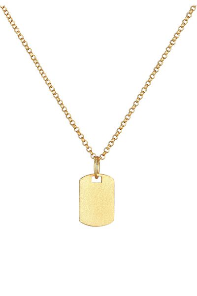 KUZZOI Halskette Plättchen Anhänger gebürstet mattiert 925 Sterling Silber
