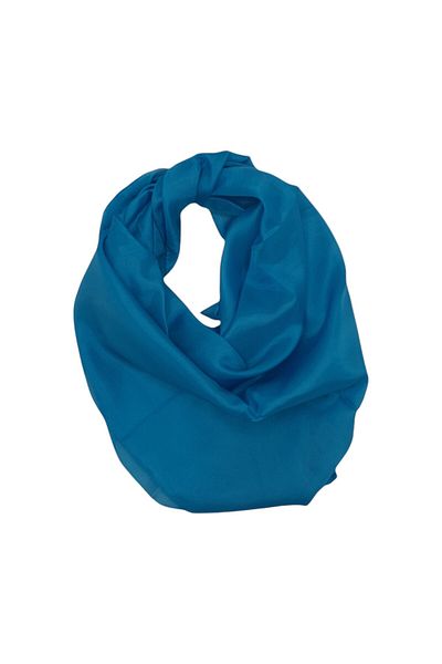 EVoStyle 100% Silk Scarf, size 90×90 cm, Turquoise
