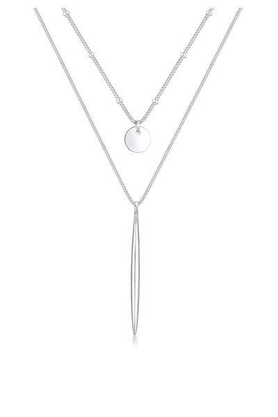 ELLI Necklace 2-lagig Layer Kreis Geo Kugel Stab 925 Sterling Silber