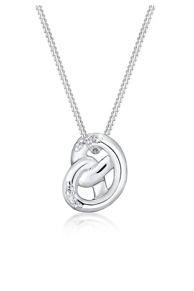 ELLI Dámský náhrdelník s preclíkem a přívěskem Tradiční s krystaly ze sterlingového stříbra 925