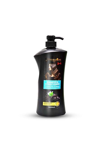 Linarose Lina Rose Shampoo and Conditioner with Charcoal and Mint Extract - 1000 ml