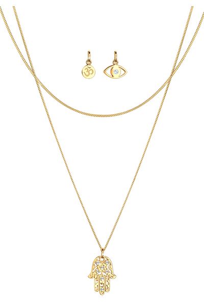 ELLI Halskette Damen Orientalischer Anhänger Elegant in 925 Sterling Silber vergoldet