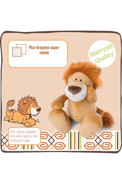 Malvys Jucarie de plus Malvys®, Leul Simba, Maro, 30 cm