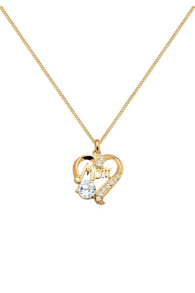 ELLI Necklace Herz Mom Schriftzug Zirkonia 925 Silber