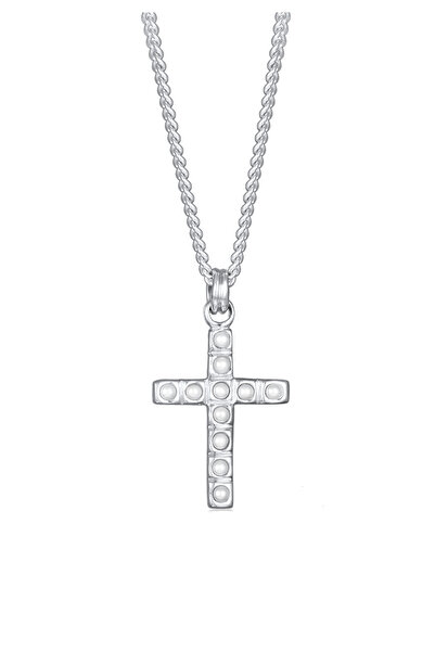 KUZZOI Halskette Herren Kreuz Anhänger modern mit Glasperlen in 925 Sterling ...