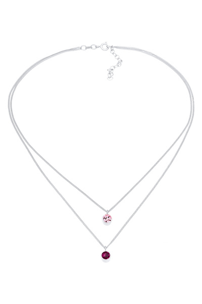 ELLI Dámský náhrdelník Choker s vrstvou krystalů, kulatý, ze stříbra 925