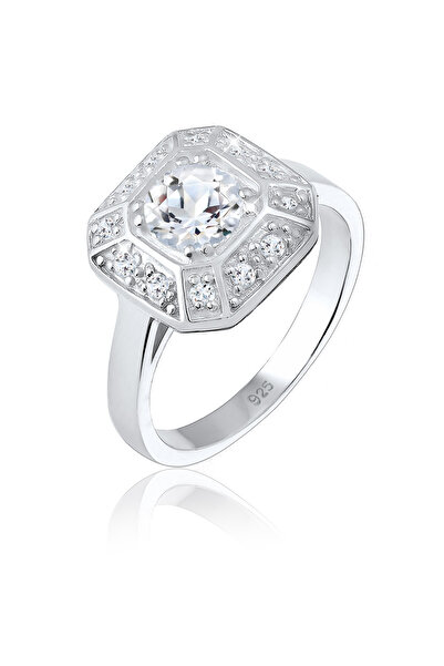 ELLI Ring Verlobungsring Glamour Funkelnd Topas 925 Silber