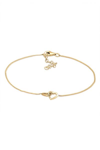 ELLI Dámský náramek srdce 925 agréHeart interplay Sterling Silver Gold Plated