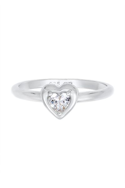 ELLI Ring Herz Liebe Verlobung Zirkonia Kristall 925 Silber