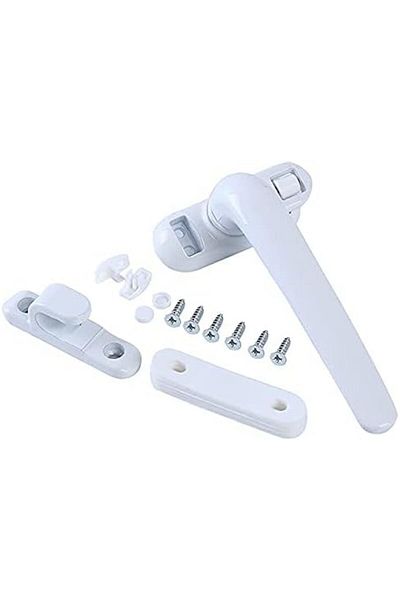 Generic مقبض نافذة قطعتين عالمي أسود من سبائك الألومنيوم مقبض باب نافذة يمين يسار بديل للأجهزة