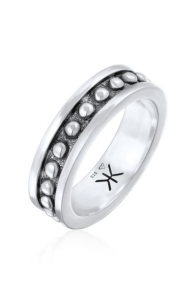 KUZZOI Ring Herren Band Kugeln Trend In 925 Sterling Silber