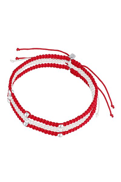 KUZZOI Bracelet Men's Set Football Fan Germany With Nylon In 925 Sterling Silver