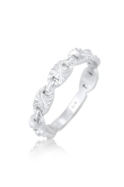 ELLI Ring Damen Bandring Plättchen Stern Look Elegant Trend Blogger in 925 Sterling Silber
