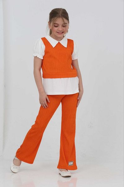 junior baby kids Girl's Baby Collar Shirted Short Sleeve Pants Suit