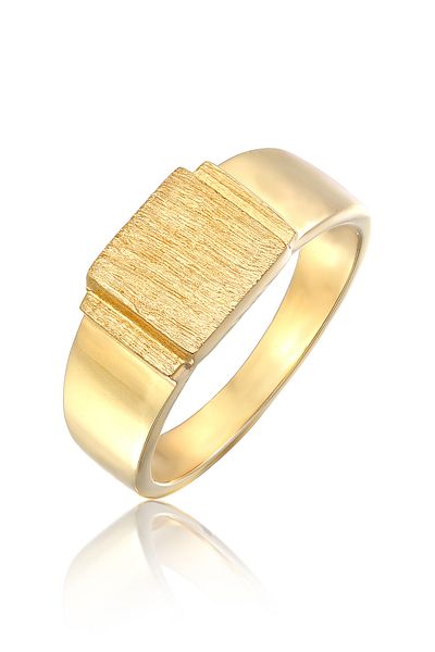 KUZZOI Ring Herren Siegelring Quadrat Matt aus 925 Sterling Silber Oxidiert
