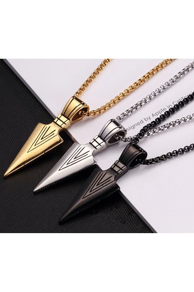 REDz Accessories Arrow Chain, Stainless-Steel, Black